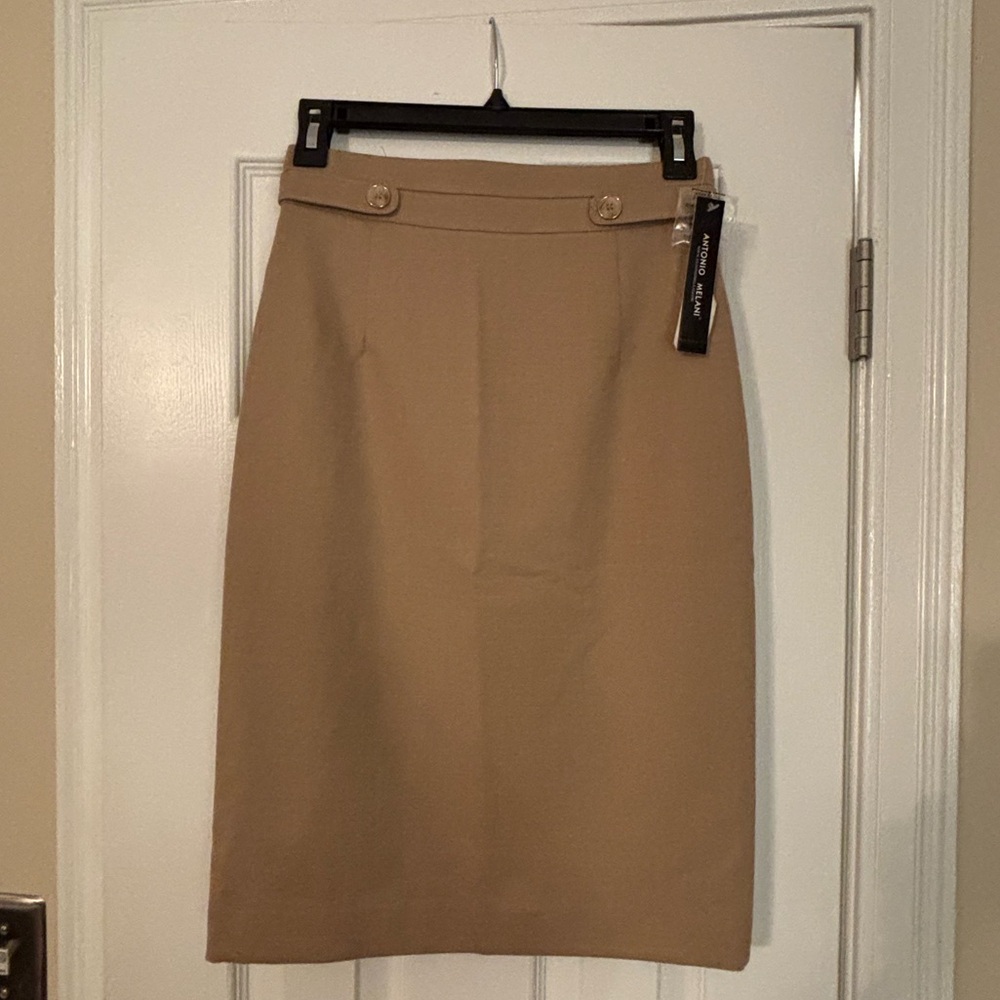 Tan pencil skirt